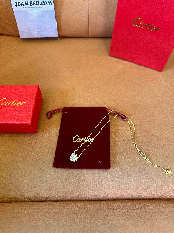Cartier diamond pendant necklace in yellow gold
